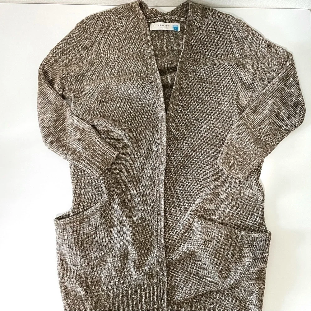 Anthropologie Sparrow Far From Whistler Longline Cardigan Sweater Moss Small